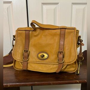 Fossil Leather Messenger Bag